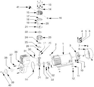 Pump Parts Diagram and Parts List for OF25135A  Campbell Hausfeld Compressor